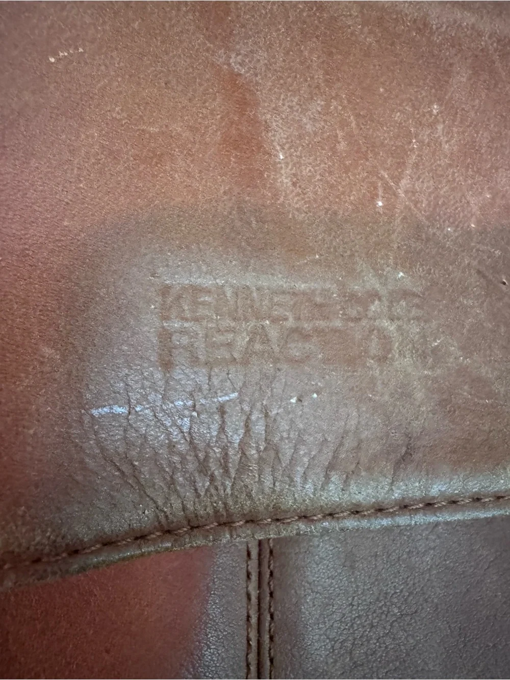 Kenneth Cole Reaction Cognac Leather Messenger Bag